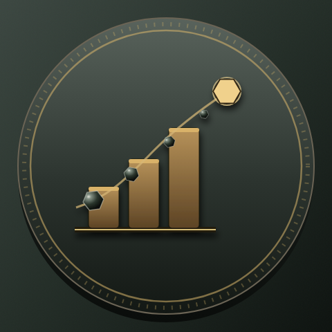 三級上升青銅柱與六角信標的持續推進徽章